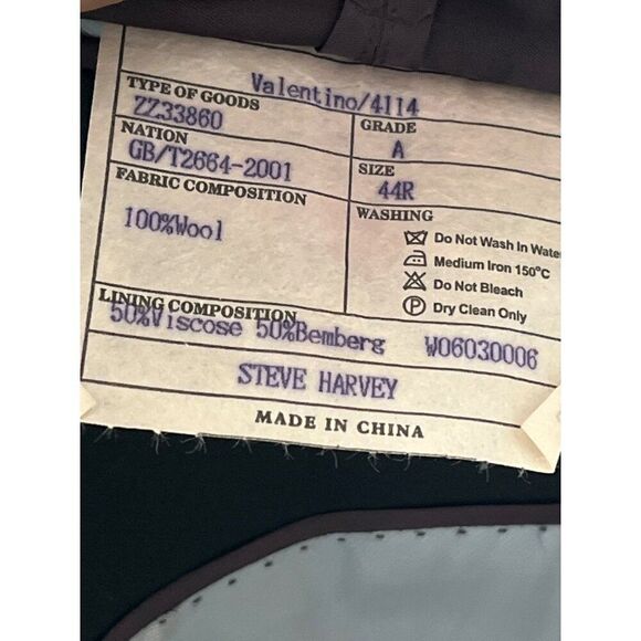 Steve Harvey Men Black Extra Fine Merino Wool Jacket Size 44R - Picture 14 of 14